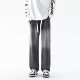 Men Jeans Gradient Jeans Men Retro Washed Loose Wide-Leg Straight Trousers